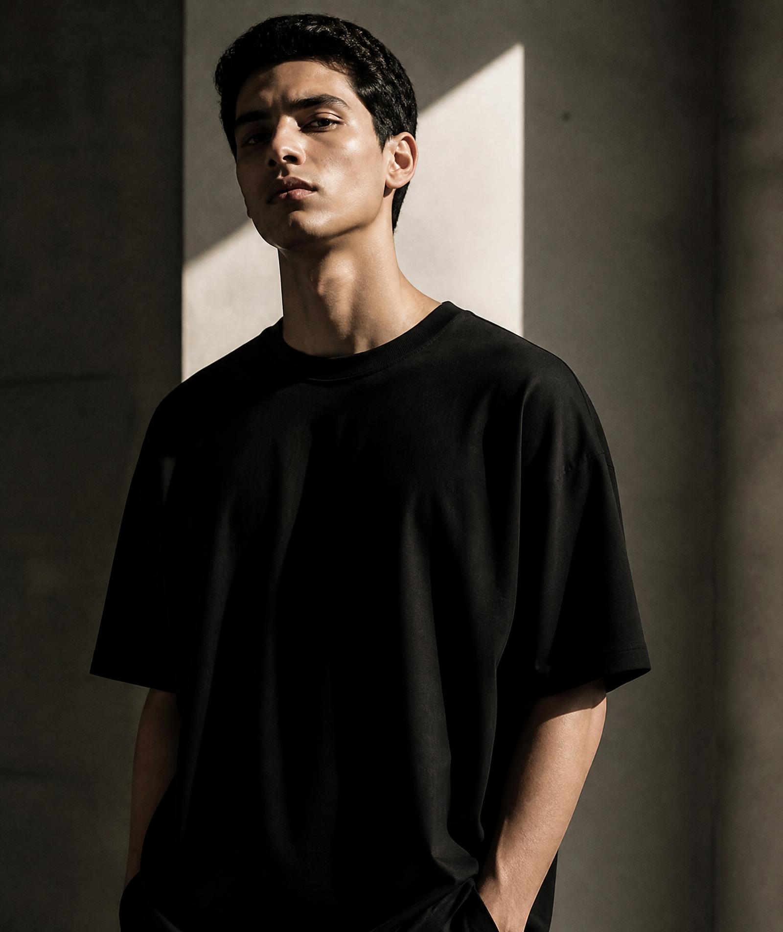 Campanha editorial da Founders Standard Co.: peça oversized em tom neutro